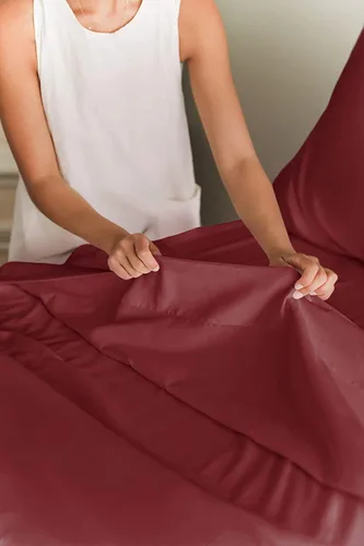 Vista 3 de Juego de sábanas de bolsillo extra profundo de 4 piezas de 600 hilos, 100% algodón, sábanas súper profundas para colchones de 18 a 24 pulgadas
