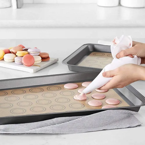 Vista 2 de Estera de silicona para hornear antiadherente Horno Hoja Macaron Cake Cookie Baking Mold Mat