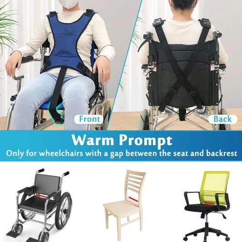 Vista 9 de AOSSA Cinturón de seguridad para silla de ruedas, restricciones de seguridad para ancianos, arnés para silla de ruedas, cinturón de seguridad