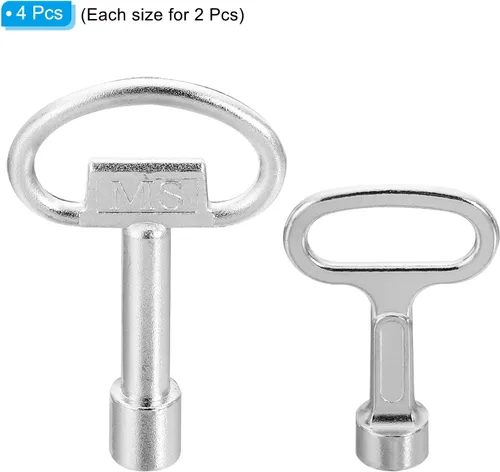 Vista 3 de PATIKIL Llave de enchufe triangular de 0.315 in y 0.354 in, 1 juego/4 piezas llave de medidor de agua a gas para ascensor puerta de elevación