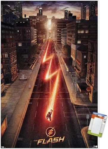 Vista 17 de Trends International DC Comics TV - The Flash - Póster de pared de una hoja de calle, 14.725 x 22.375 pulgadas, versión enmarcada de madera