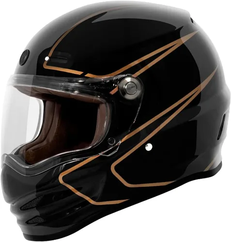 Vista 8 de Casco Torc T-9 Retro de Cara Completa Deep Stage Blanco satinado