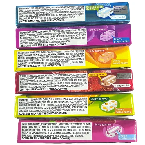 Vista 4 de Puchao Gummy n' Soft - Caramelos masticables japoneses (paquete de 6) de cola, ramune, uva, fresa, melón, mango surtido de regalo