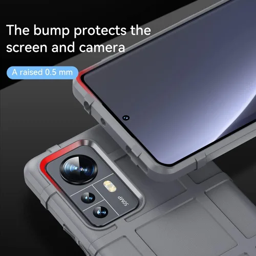 Vista 4 de Funda delgada para Xiaomi 12 Pro, resistente funda protectora con grado militar a prueba de golpes, probada contra caídas y cubierta protectora