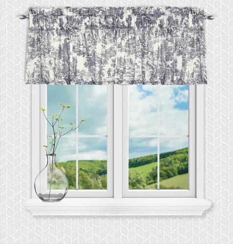 Vista 4 de Victoria Park Toile Cenefa de Ventana Confeccionada, Azul