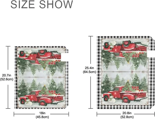 Vista 3 de Funda Magnética para Buzón Feliz Navidad Camión Árbol Tamaño Grande Muñeco de Nieve de Invierno Cuadros Buffalo Fundas para Buzón Tamaño Estándar