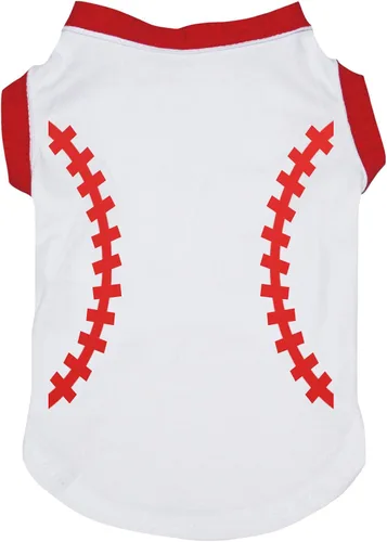 Vista 5 de Petitebella Camisa para perro cachorro con estampado de béisbol (rojo, XS)