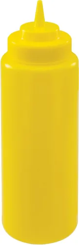 Vista 5 de Winco Juego de botellas exprimibles de 6 piezas, 8 onzas, color rojo, mediano