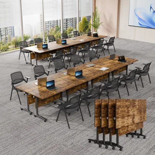 Vista 82 de Mesa de conferencias plegable, mesa de sala de conferencias con ruedas, mesa de conferencias plegable modular, mesas de reuniones de entrenamiento