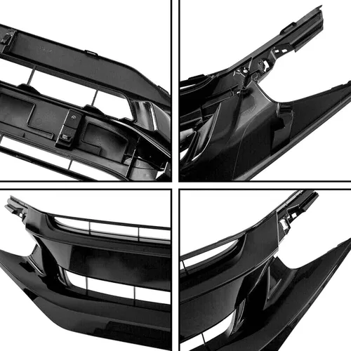 Vista 8 de Rejilla delantera de malla negra mate para defensa delantera Compatible con Honda Civic 2019 2020 2021