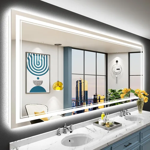 Vista 94 de 24x32 LED Bathroom Mirror, Backlit & Front Lit Lighted Mirror Retroiluminado+luz frontal