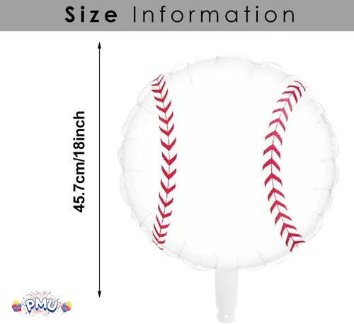 Vista 2 de PMU Globo de béisbol de 18 pulgadas Mylar (1/Pkg) Pkg/1