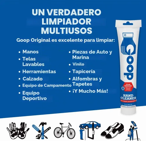 Vista 6 de GOOP Limpiador de manos multiusos sin agua y removedor de manchas, tubo de 5 onzas (paquete de 2)