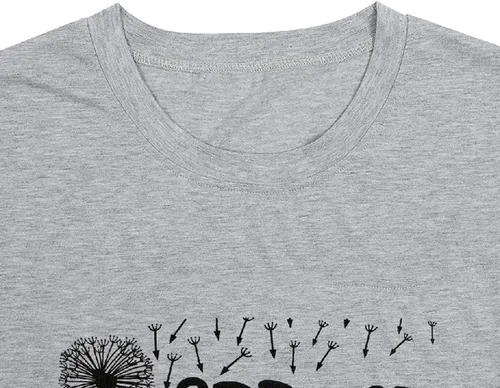 Vista 5 de Spread Kindness - Camiseta de verano para mujer, diseño de diente de león, casual, divertida, con letras impresas, lindas camisetas