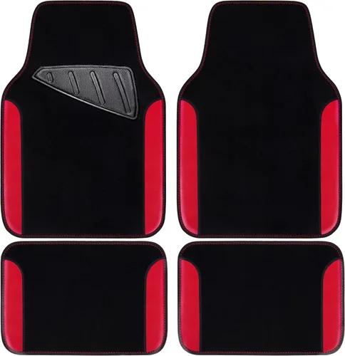 Vista 9 de CAR PASS Alfombrilla impermeable para automóvil, alfombrillas universales para automóvil con almohadilla para el talón del conductor, alfombra