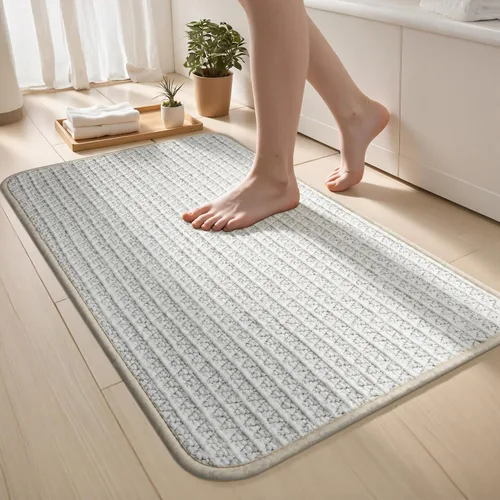 Vista 11 de Alfombra de Baño Fina Antideslizante con Respaldo de Goma de Secado Rápido Súper Absorbente Alfombras de Baño que Caben Debajo de la Puerta