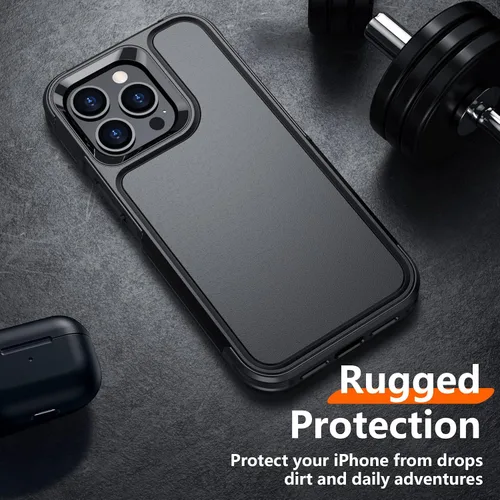 Vista 5 de Red2Fire Funda para iPhone 13 Pro Max, con 2 protectores de pantalla de vidrio + protector de lente de cámara, a prueba de caídas militares de 12