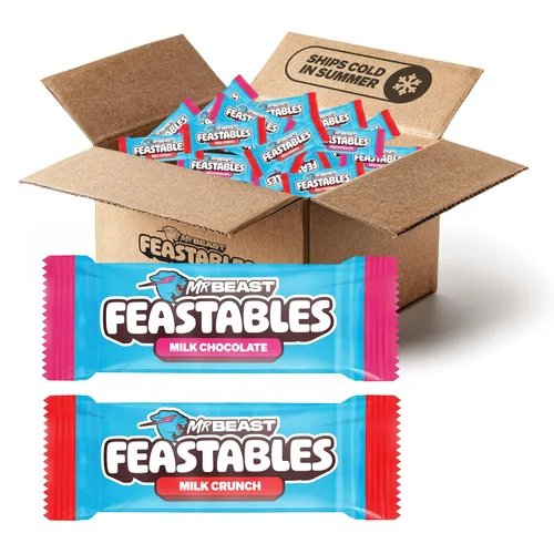 Vista 12 de MrBeast Feastables - Barra de chocolate con leche, tamaño completo, 24
