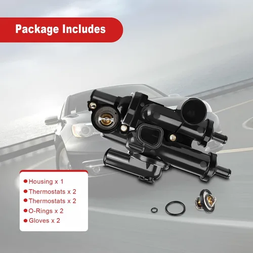 Vista 3 de WMPHE Kit de carcasa para termostato de refrigerante del motor compatible con Dodge Avenger 2008-2014, Dodge Caliber 2008-2012, Chrysler Sebring