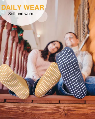 Vista 5 de Chuarry 60 pares de calcetines de agarre para yoga, pilates, antideslizantes, a granel, antideslizantes, para ballet, para mujeres, adultos