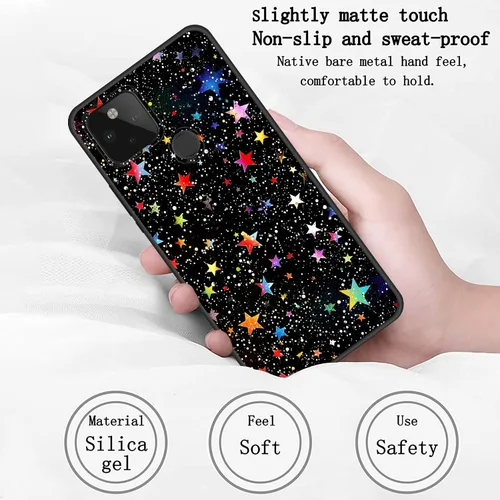 Vista 406 de Funda delgada para Google Pixel 4 XL, funda delgada de silicona de TPU suave a prueba de golpes para Google Pixel 4 XL, astronauta Galaxy