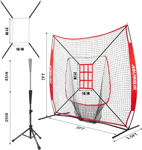 Vista 27 de 7'x7' Baseball Softball Practice Net with Strike Zone Target