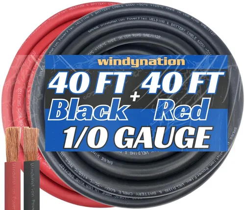 Vista 32 de WNI - Cable de cobre para soldar baterías calibre 1/0, 10 pies, color negro, 10 pies color rojo, AWG, ultra flexible, fabricado en los Estados