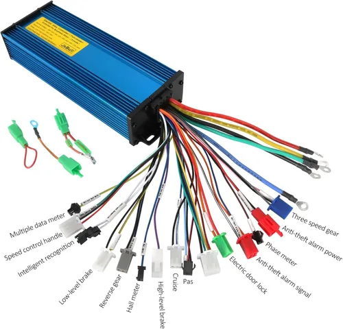 Vista 4 de Controlador de motor sin escobillas de 36V/48V/52V/60V/72V/84V 40A-50A 1000W-2000W-2500W con panel de pantalla LCD para scooter eléctrico, bicicleta