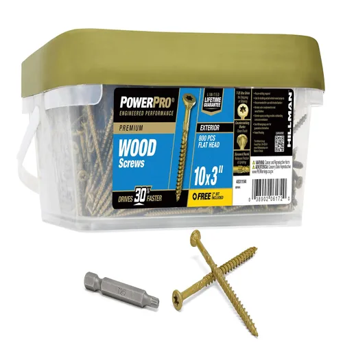 Vista 16 de Power Pro Tornillos de madera para exteriores de alta calidad, tornillos de cubierta multiusos #8 x 1-1/2 pulgadas para proyectos al aire libre