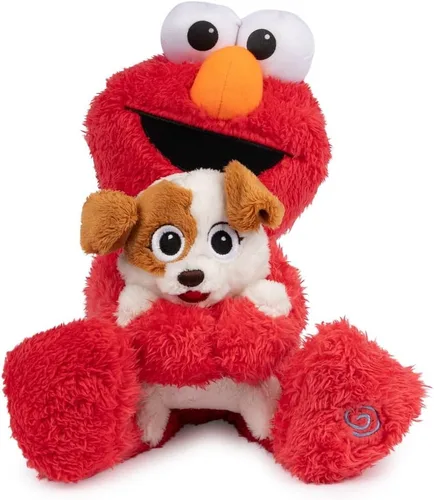 Vista 12 de GUND Sesame Street - Peluche animado oficial de Peek-a-Boo Elmo de Muppet de Plaza Sésamo, juguete sensorial de felpa prémium para edades de 18 Azul