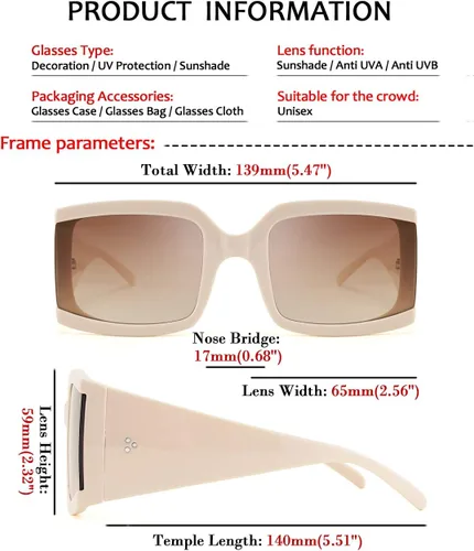 Vista 4 de FEISEDY Vintage Shades - Gafas de sol cuadradas de lujo de gran tamaño, montura gruesa para hombres y mujeres, B2672