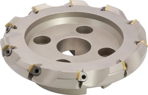 Vista 3 de Molino de cara indexable (carcasa) de 2" 45°, diámetro del orificio del eje de 3/4", 3 flautas, con 3 piezas de inserciones de carburo SEAN42