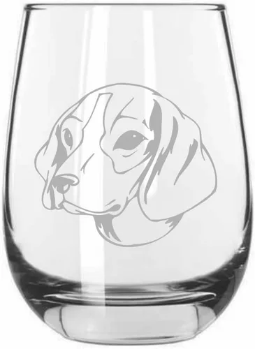 Vista 317 de Shar Pei (chino) - Vaso de vino sin tallo grabado para perro, 15.25 onzas