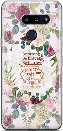 Vista 3 de Mertak Funda transparente compatible con LG Stylo 6 5 4 K61 K51S K41S K30 K20 Q70 Q60 Joshua 1:9 Slim Quote Funda protectora de silicona cristiana