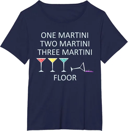 Vista 27 de Funny Bartender One Two Three Martini Floor Cocktail T-Shirt Asphalt Grey