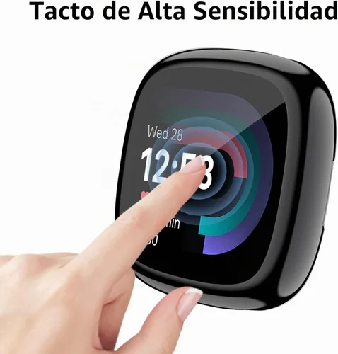 Vista 4 de Tobfit Funda protectora de pantalla para Fitbit Sense 2 / Fitbit Versa 4, TPU chapado en suave alrededor de la cubierta protectora sensible al tacto