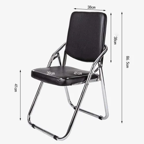 Vista 3 de Silla plegable para el hogar, oficina, estudio, entrenamiento, silla de espalda, taburete portátil, silla de computadora, silla de comedor