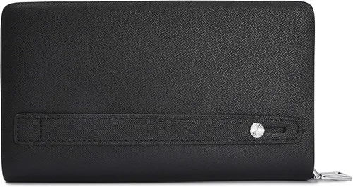 Vista 7 de Bolso de mano para hombre, de piel auténtica, cartera larga, tarjetero