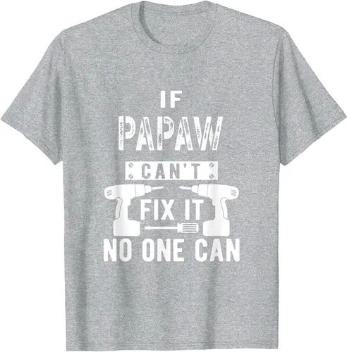 Vista 23 de If Papaw Can't Fix It No One Can Grandpa T-Shirt Asphalt Grey