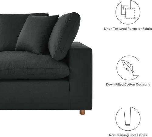 Vista 15 de Modway Commix Sofá seccional tapizado de 7 piezas con relleno de plumón