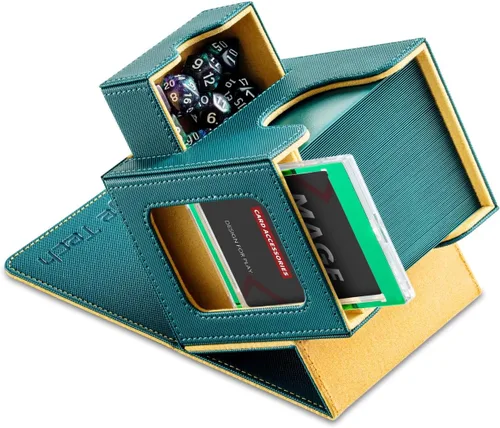 Vista 15 de Mage Tech Caja de cartas para MTG Commander, diseño patentado, pantalla Commander, se adapta a 100 tarjetas de doble manga, ladrillo de tarjetas