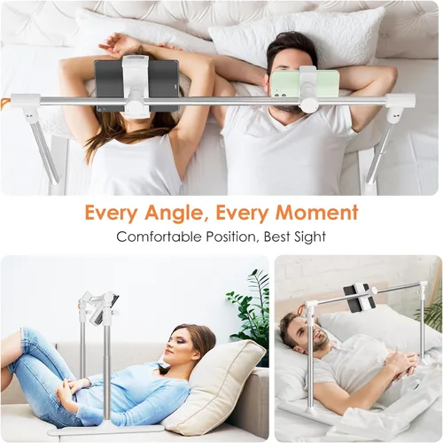 Vista 2 de Soporte plegable para Kindle para cama, soporte plegable para teléfono, tableta, Kindle para cama, sofá, soporte ajustable para tableta de teléfono