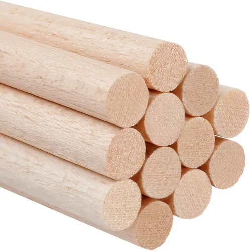 Vista 10 de Paquete de 12 varillas cuadradas de madera de 1/2 x 1/2 x 12 pulgadas, madera natural sin terminar para Cricut, hacer modelos de casa, avión, barco