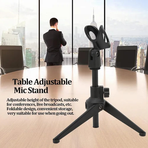 Vista 2 de Zopsc Soporte universal para micrófono a prueba de golpes, kit de soporte de filtro de micrófono plegable para estudio de grabación, transmisión