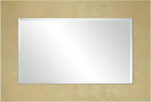 Vista 9 de Noble Park Jeneva - Espejo de pared rectangular decorativo de vidrio biselado moderno con marco de madera de hoja dorada brillante, 27 pulgadas