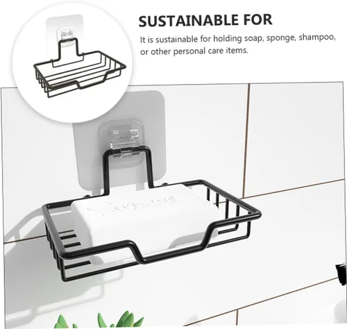 Vista 4 de SHOWERORO Caja de acero inoxidable Jabonera Estante de metal Estante de fregadero Soporte de esponja de acero inoxidable Estantería de acero
