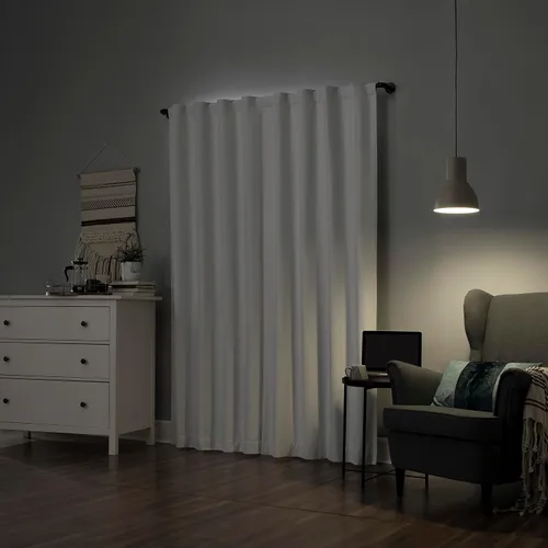 Vista 2 de Sun Zero Cyrus - Juego de 2 cortinas térmicas con pestañas, 100% opacas Blanco