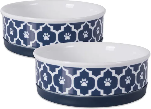 Vista 17 de Recipiente y contenedor para mascotas Bone Dry Lattice Collection, plato único, pequeño, 4.25x2 pulgadas, aguamarina