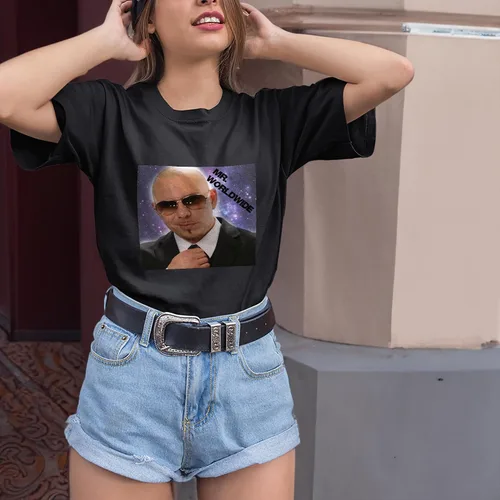 Vista 3 de Camiseta Mr Event Worldwide Boy Pitbull Shirt Tee Big Novedad Regalo para Hombres Manga Corta Camisas Familiares Mujeres Amigas Niña Unisex