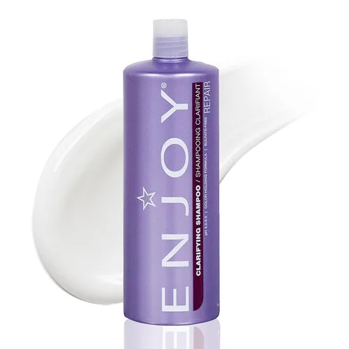 Vista 8 de Enjoy Champú clarificante, limpieza profunda y quelante, desintoxicación del cabello sin sulfato, elimina minerales de agua dura, cloro